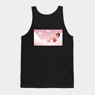 Girl in Pink Fluffy Clouds Tank Top